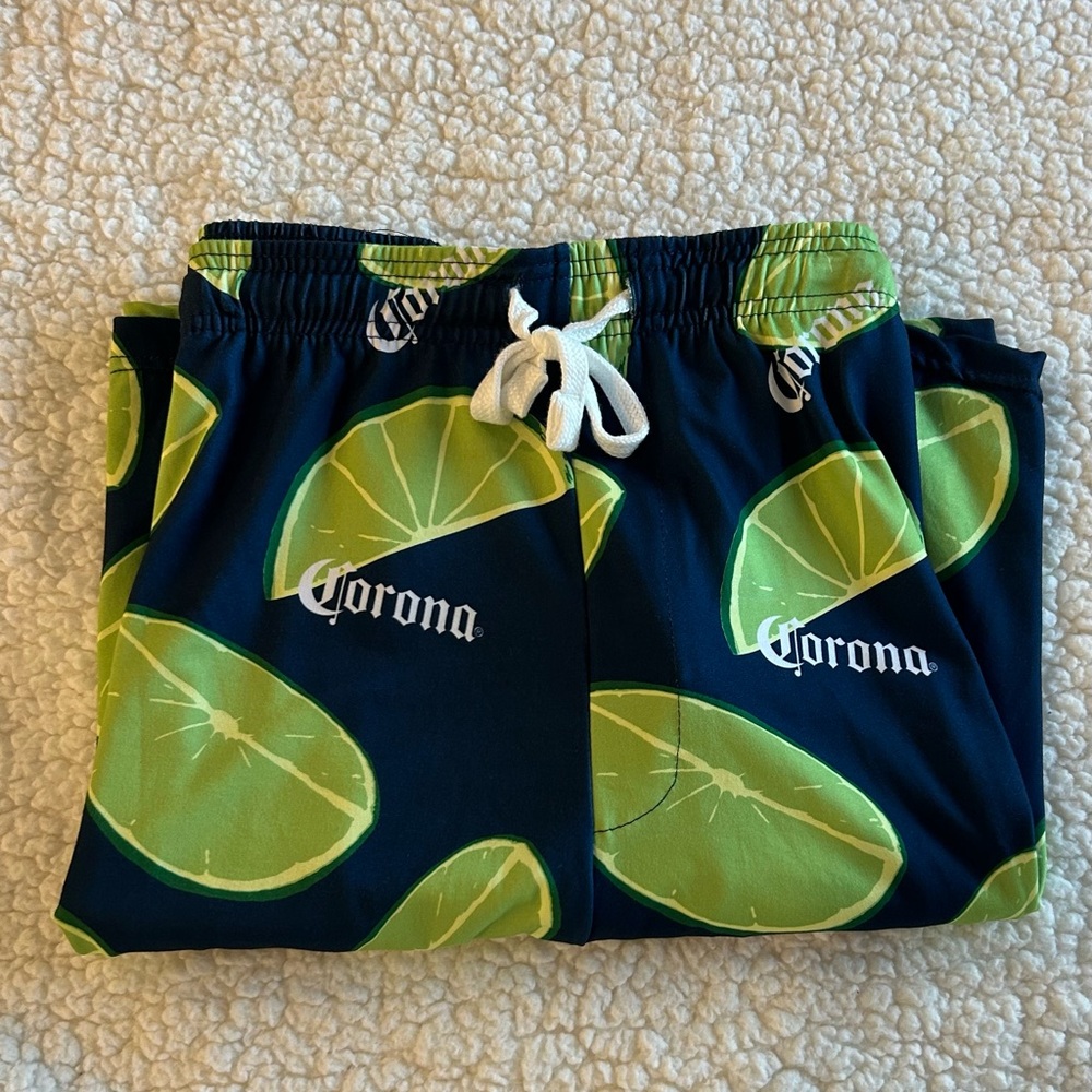 NEW! Men’s Corona Lime Pajama / Lounge Shorts~ sz XXL  ~NavyBlue & Lime